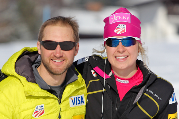 Head Coach Bryan Fish and Annie Hart, all smiles.