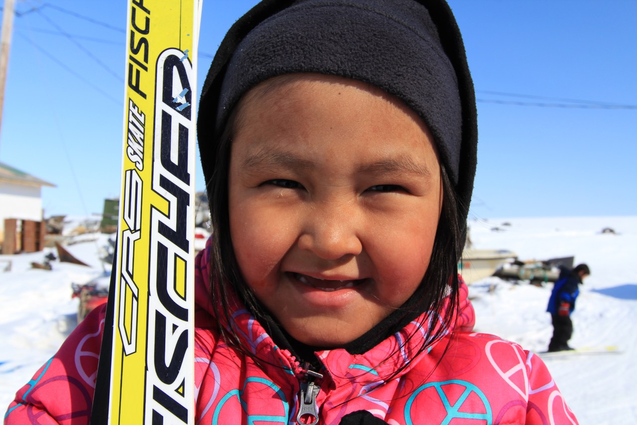 Someone's pumped to ski!