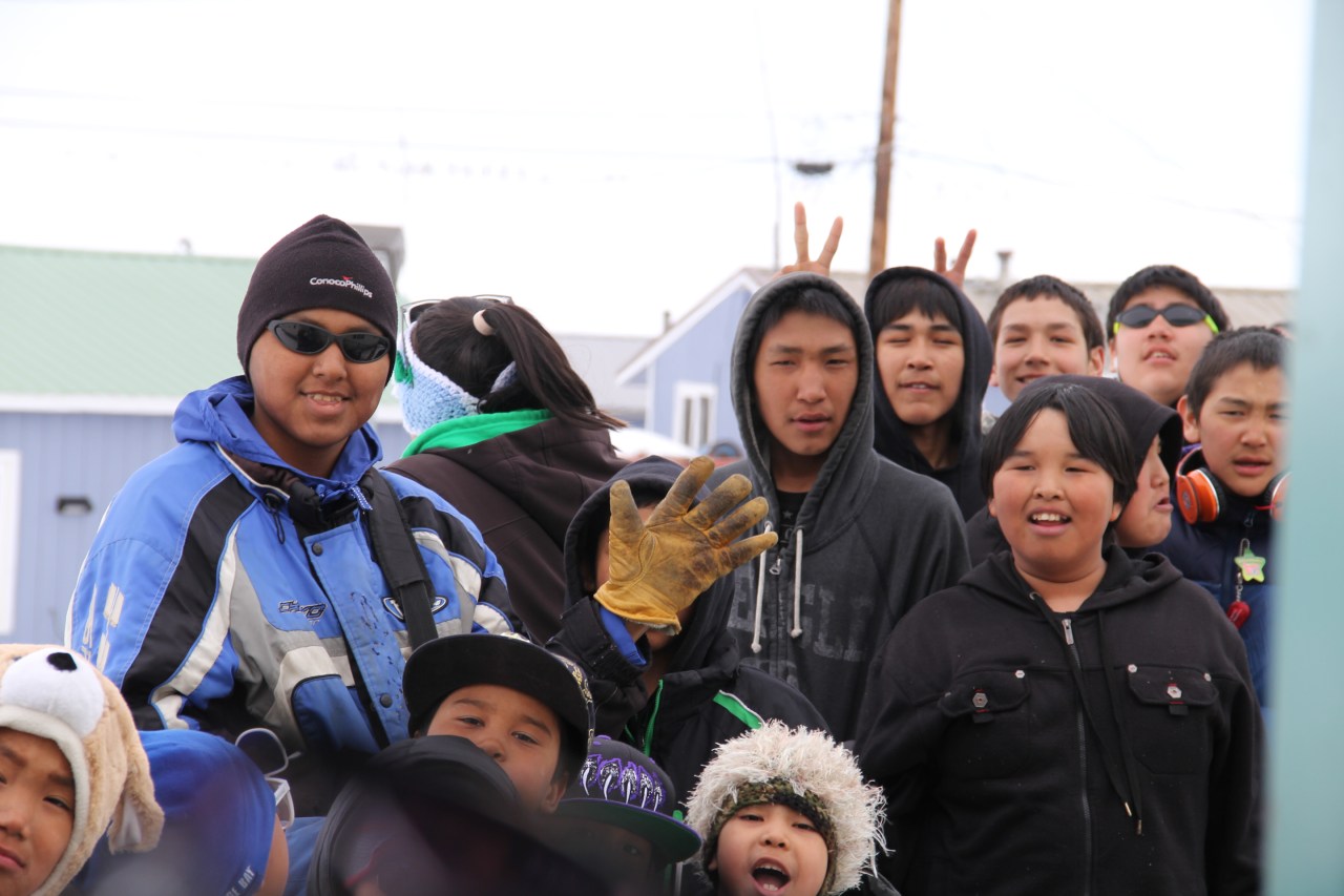 Kids waiting in line to check out gear for one of the after-school afternoon sessions.