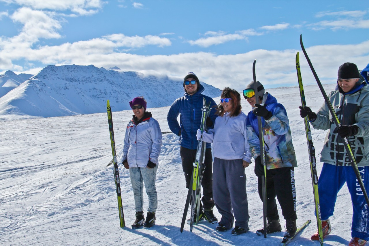 The high school class contemplating a big downhill.