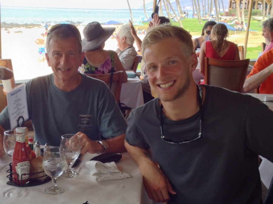 Enjoying some recovery food with my dad!