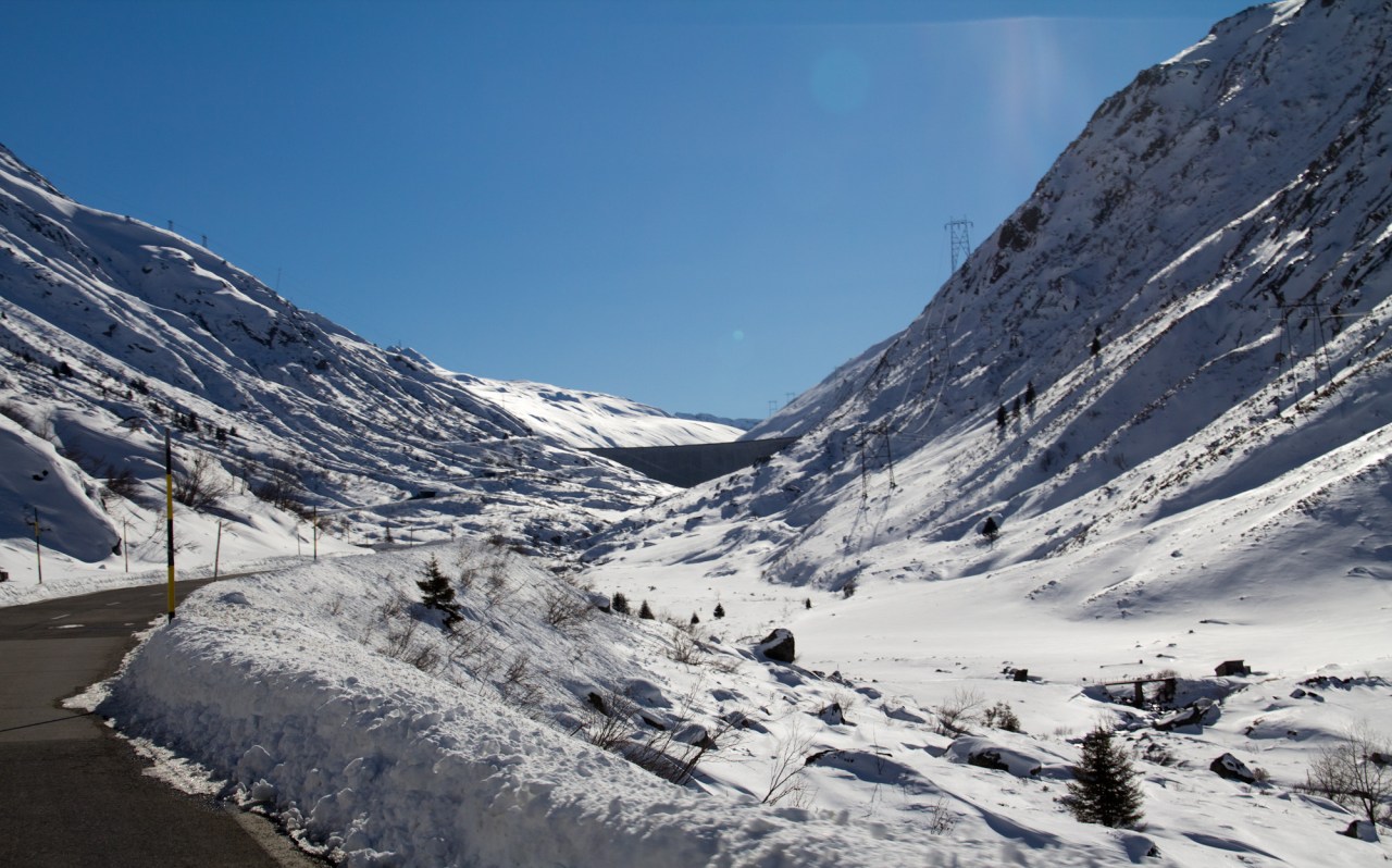 The Passo Lucomagno, 10km from Campra.  The road was closed due to avalance... and the detour took close to four hours.