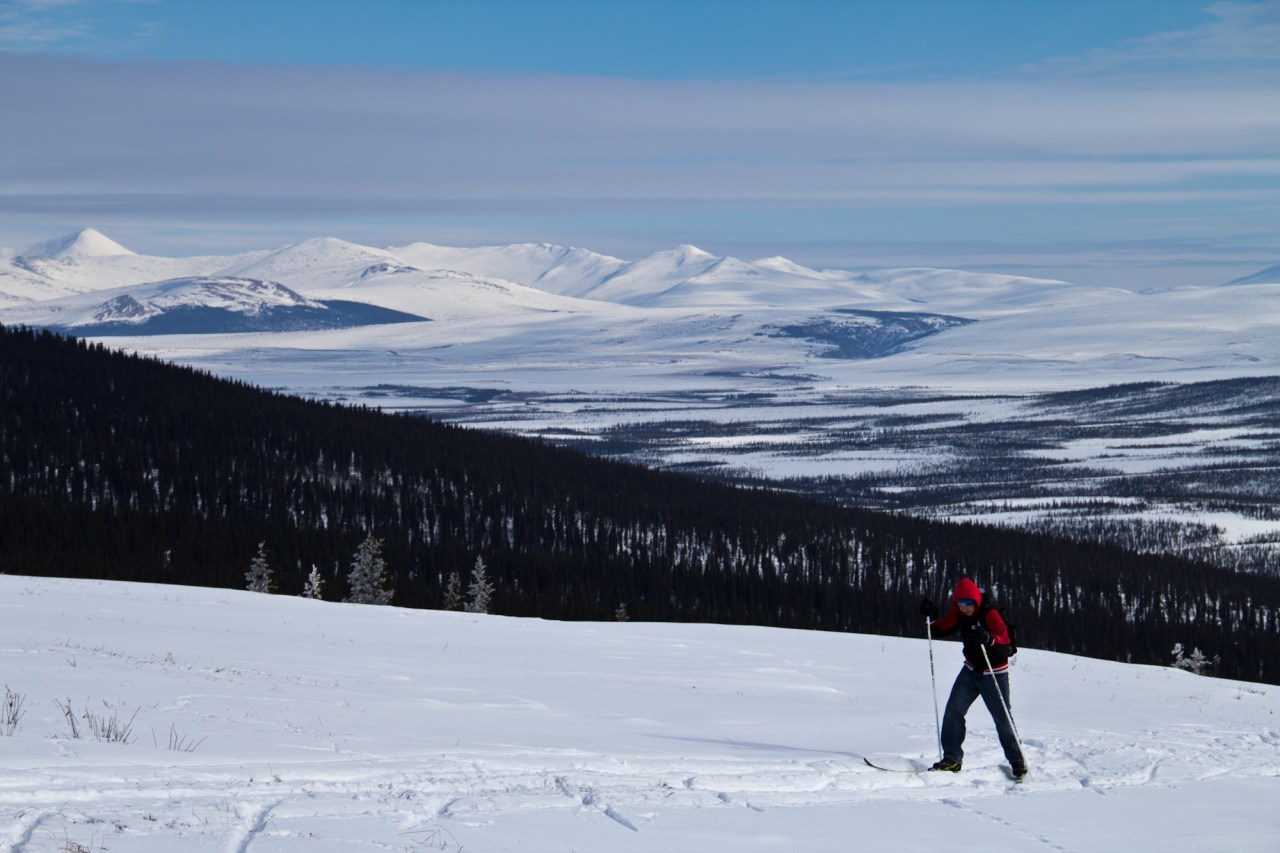 Freshman Bryton Gregg finishing off a 15k ski.