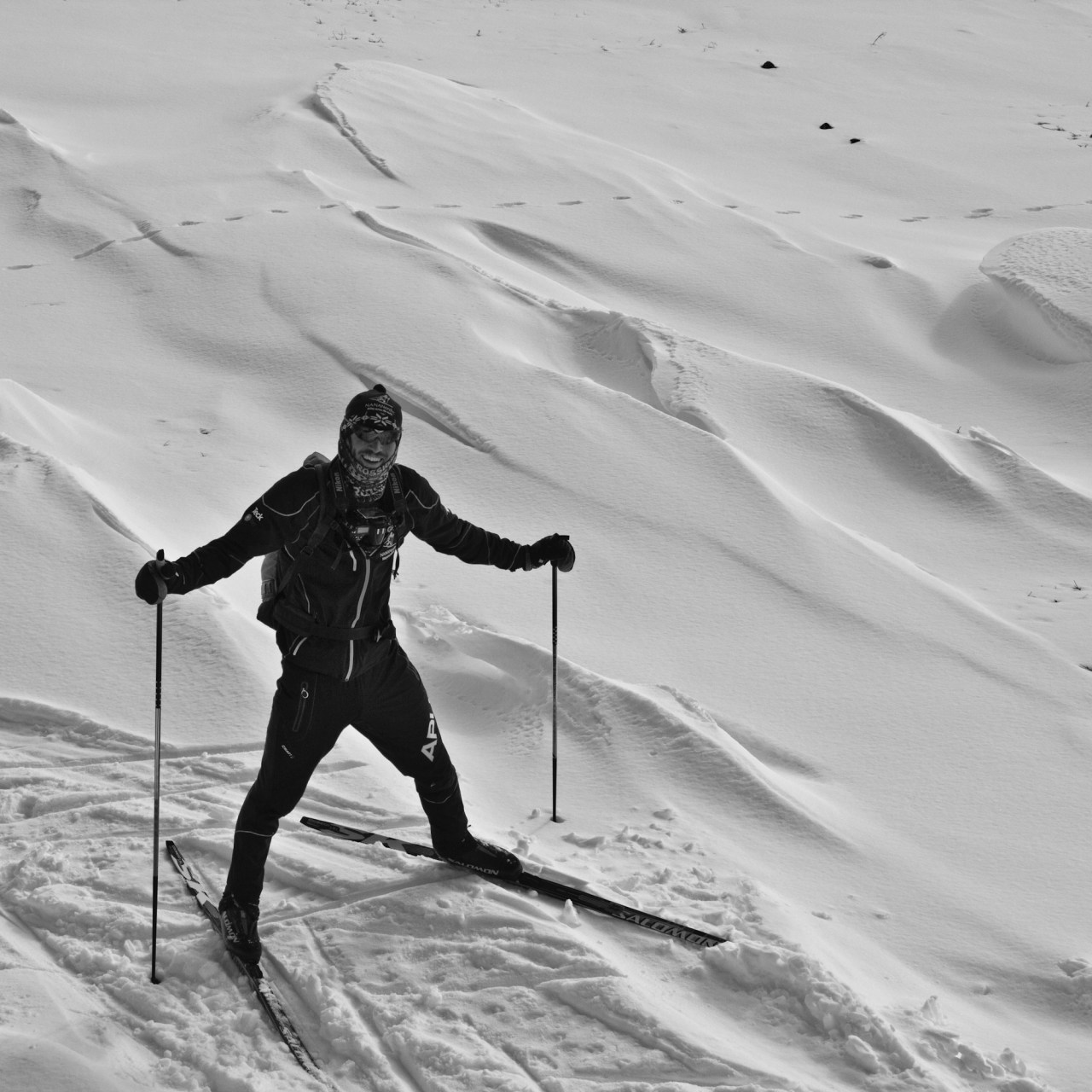 Galen near the top of the ski.