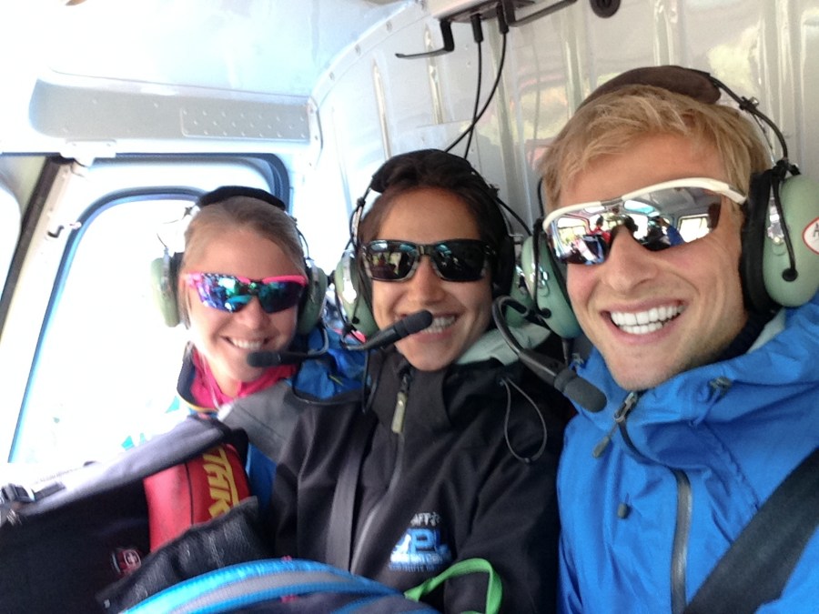 Sadie, Chelsea, and I on the flight up